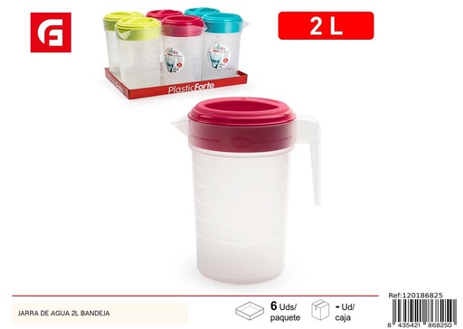 [A002798] Jarra de agua de plástico 2L con bandeja para cocina