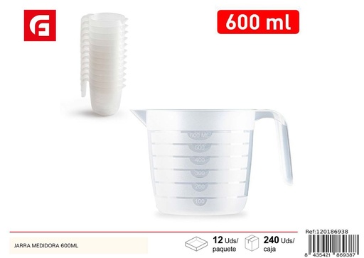 [120186938] Jarra medidora de plástico 600ml para cocina