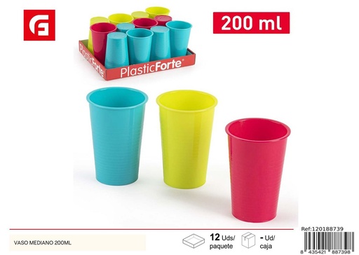 [120188739] Vaso mediano de plástico de 200 ml - Artículos de cocina de plástico
