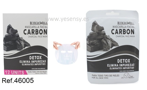 [8435433226055] Mascarilla facial de carbón negro 12/u para cuidado de la piel