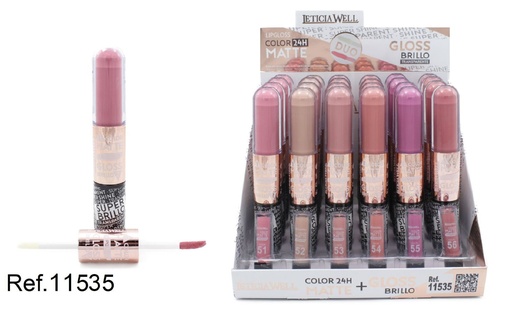 [8435433226192] Dúo de labios color mate 24h + brillo 24 unidades - Gloss y labiales