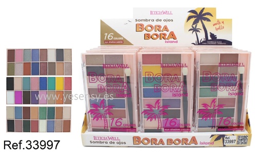 [8435433226642] Sombra de ojos 16 colores Bora Island 18/U - Cosméticos de belleza