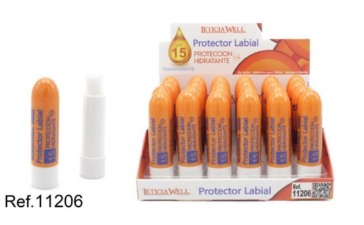 [8435433226789] Protector labial SPF15 naranja 24/u 11206 para cuidado de labios