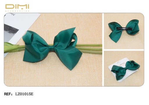 [8435452559608] LAZO VERDE 12CM C/PINZA 24/U - Lazo Verde con Pinza para Cabello 