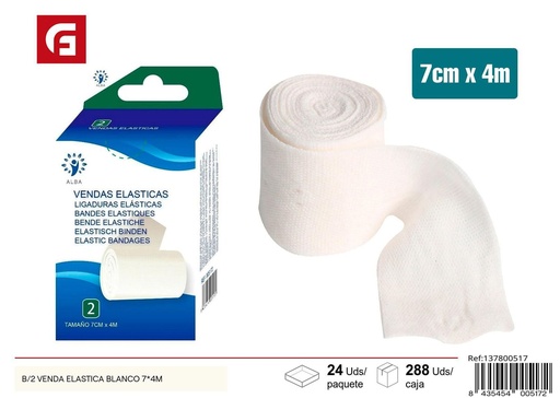 [137800517] Venda elástica blanca 7*4 cm B/2 - Productos de cuidado personal