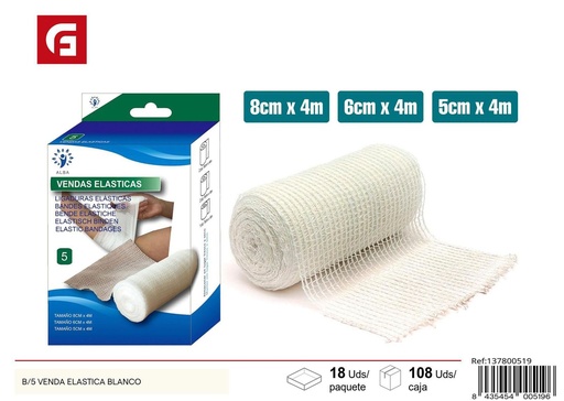 [137800519] Venda elástica blanca 3 yardas - Productos de cuidado personal