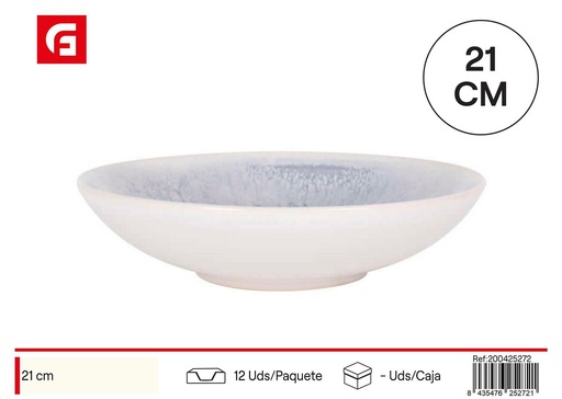[10005526] Plato hondo de cerámica 21 cm Adhara Monaco Brillo - Vajilla
