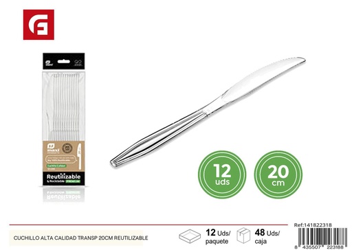 [141822318] Cuchillo transparente reutilizable de alta calidad 20 cm - Cubiertos de cocina