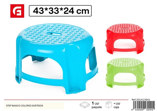[201413041] Banco de plástico en colores surtidos - Accesorios de hogar