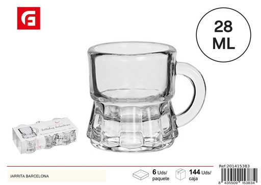 [201415383] Mini jarra Barcelona de 28ml - Artículos de vidrio