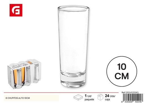 [201415541] Vasos de chupito altos 10cm 6pzs - Utensilios de cocina