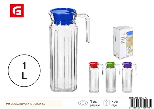[201415977] Jarra de agua para nevera 1L con tapa de colores para cocina