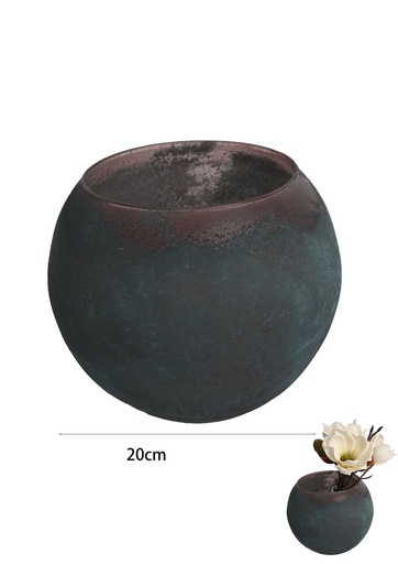 [8435525730101] Pecera de 20 cm cobre oxidado - Flores artificiales