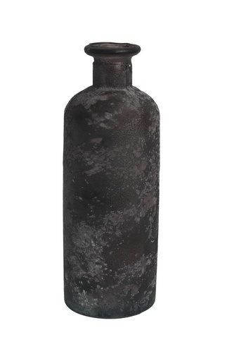 [8435525730163-M] Botella decorativa rayada cobre oxidado para decoración del hogar