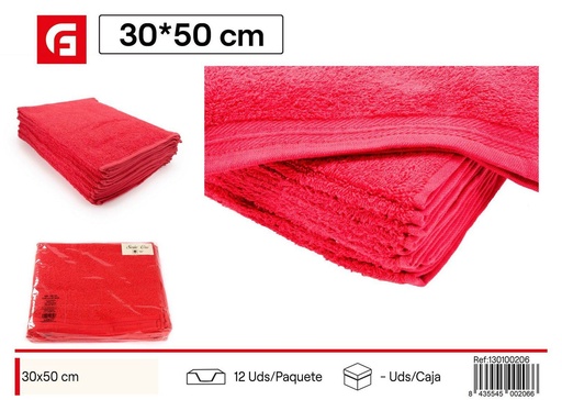 [130100206] Toalla roja 30x50cm - Textiles para baño