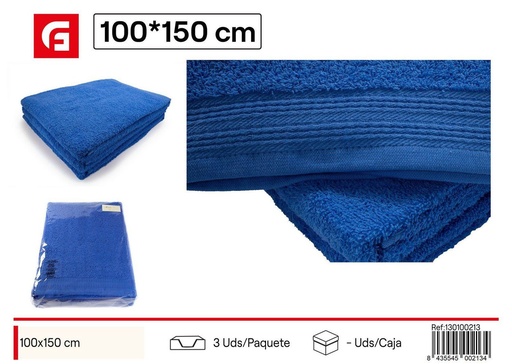[130100213] Toalla azul 100*150 cm - Textiles para baño