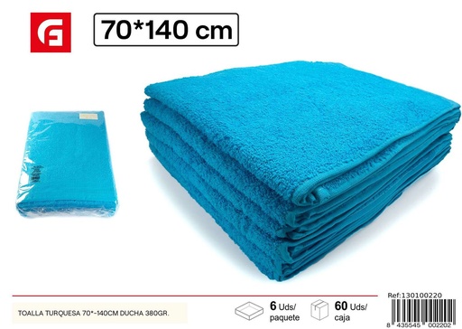[130100220] Toalla turquesa de 70*140 cm - Textiles para el hogar