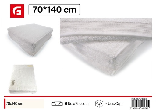 [130100232] Toalla de hotel blanca de 70*140 cm - Textiles para el hogar