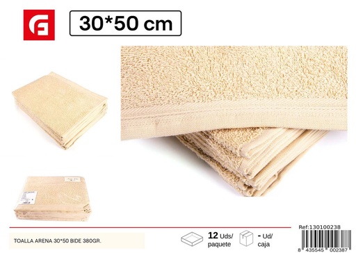 [130100238] Toalla de arena 30x50 Bide 380gr - Textiles para baño