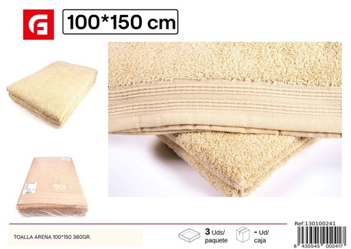 [130100241] Toalla arena 100x150 cm - Textil de baño