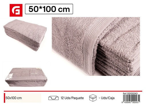 [130100243] Toalla gris 50x100 lavabo - Textiles de hogar