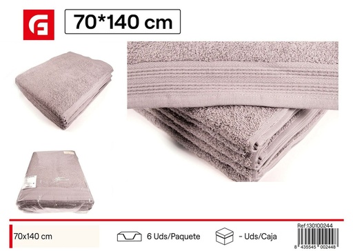 [130100244] Toalla de ducha gris 70x140cm para baño