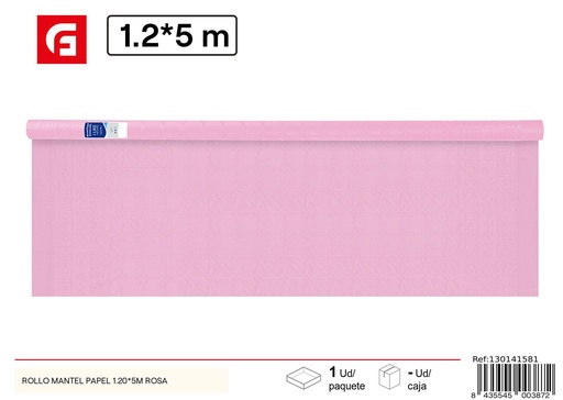 [130141581] Rollo mantel papel rosa 1.20*5m - Artículos desechables