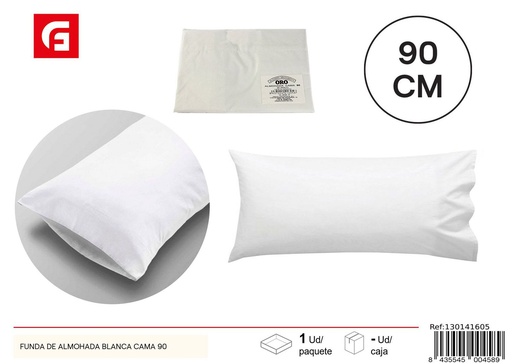 [130141605] Funda de almohada blanca cama 90 para ropa de cama