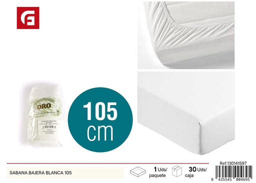 [130141597] Sábana bajera blanca 105 - Textiles para el hogar