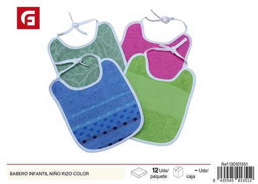 [130101351] Babero infantil niño rizo color - Textiles para el hogar