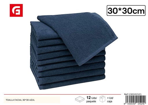 [130101521]  Toalla facial Roma 30*30 cm color azul - Textiles para el hogar