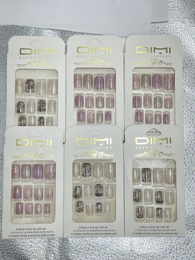 [8435560202496] Uñas postizas alto brillo 12/u AU02043C manicura falsa