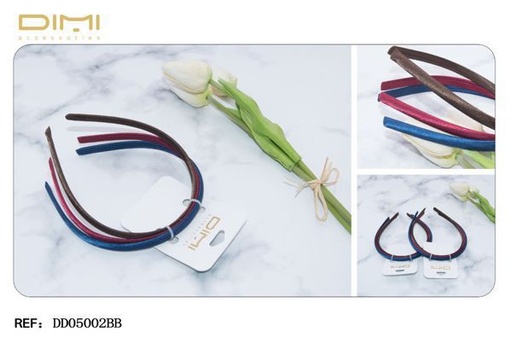 [8435560207866] 3 Diademas con forro 12/U DD05002BB - Accesorios para el cabello