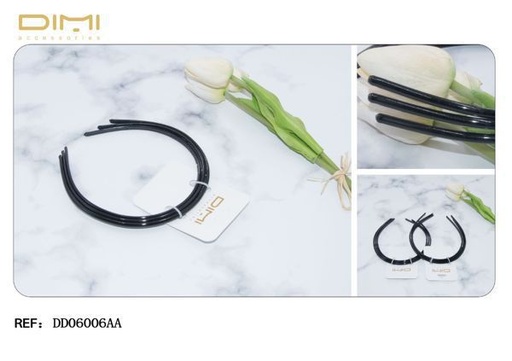[8435560207972] Pack de 3 diademas negras 5cm 12/U - Accesorios para el cabello