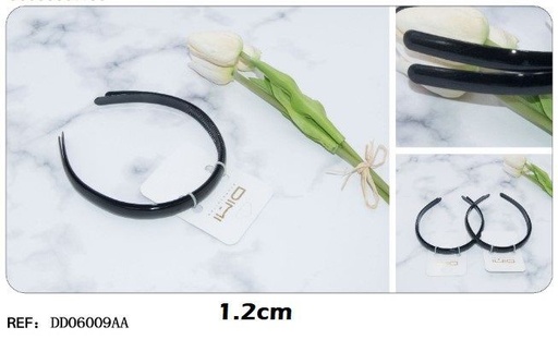 [8435560208016] Diademas negras 1.2cm 12/u para accesorios de cabello