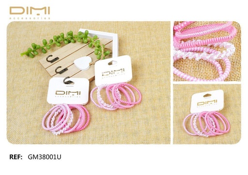 [8435560236798] Gomas para cabello pink 12/u GM38001U para peinados