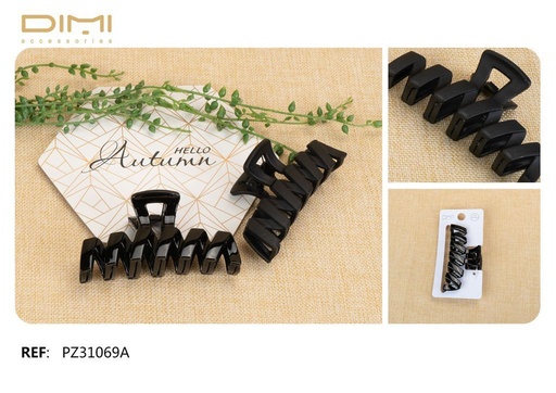 [8435560290882] Pinza de pelo 10cm negra 12/U - Pinzas para cabello