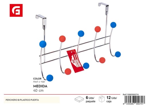 [188090074] Perchero de plástico para puerta para organización del hogar