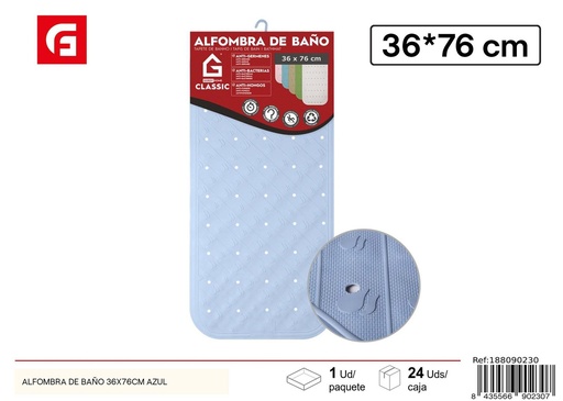 [188090230] Alfombra de baño azul 36x76 cm - Alfombras de baño