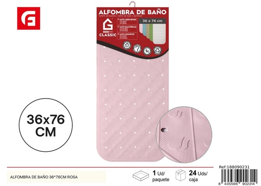[188090231] Alfombra de baño rosa 36x76 cm - Alfombras de baño