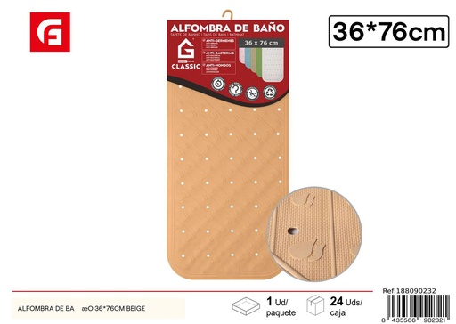 [188090232] Alfombra de baño beige 36x76 cm - Alfombras de baño