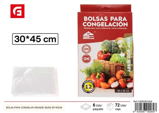 [188090269] Bolsas para congelar grandes 12 uds. 30x45 cm - Accesorios de limpieza