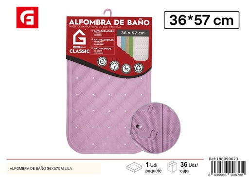[188090673] Alfombra de baño lila 36x57 cm - Antideslizante