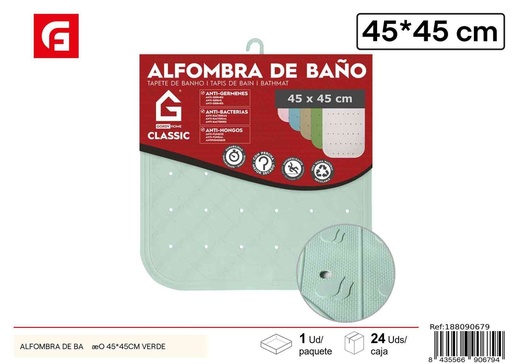 [188090679] Alfombra de baño verde 45x45 cm - Antideslizante