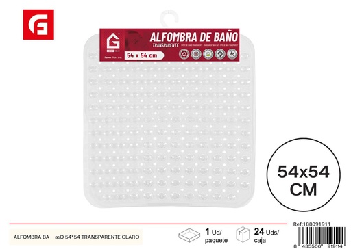 [188091911] Alfombra para baño transparente 54x54cm - Accesorios de baño