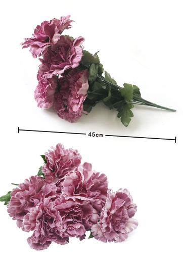 [6102001-5ROSA] Ramo artificial de claveles 9 cabezas - Flores para ocasiones especiales
