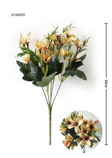 [6103029-1浅棕色] Ramo de orquídeas artificiales 5 ramas - Flores decorativas