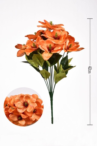 [630188-8玫红] Ramo de magnolias con hojas de seda - Ramo decorativo