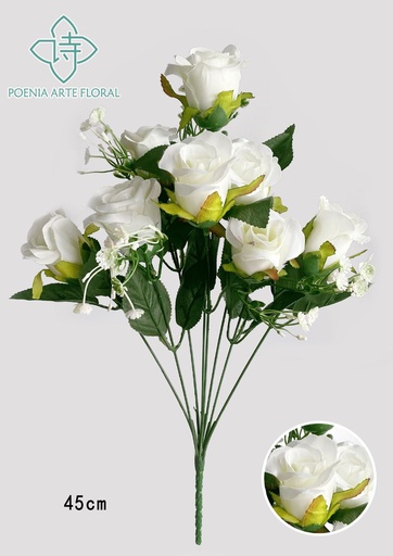 [6101054奶白] Ramo artificial - 8 cabezas de tulipán enrollado - Decoración floral