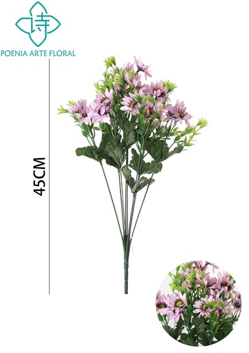 [6101093白] Ramo de 9 crisantemo de tela - Decoración floral